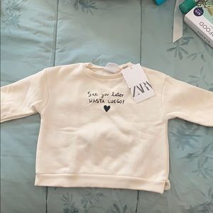Zarakids cream sweatshirt 9mo-12mo